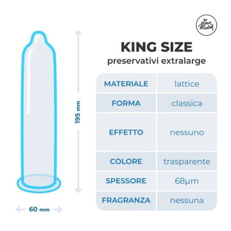 Preservativi King Size Profilattici love match 144 pezzi